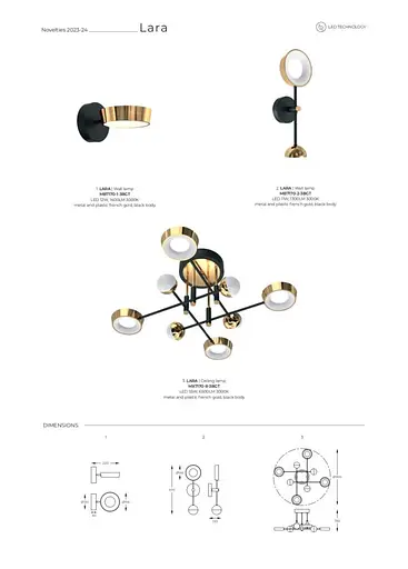 Бра LARA MB7170-2-3BGT Zuma Line - фото 2