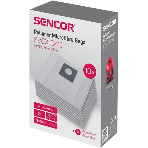 Микрофибровые мешки для пылесоса Sencor SVCX 0412 BAGS SVC 45/52 (10pcs) (7185668) - фото 2