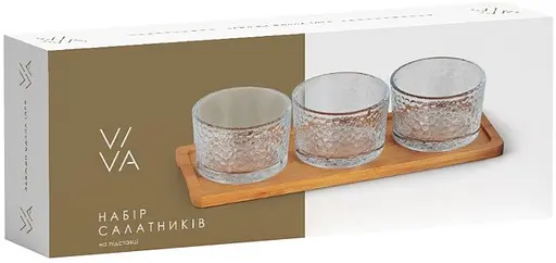 Набір салатників на підставці VIVA BAMBOO 3х200мл R/4 - фото 2