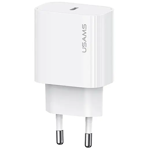 МЗП Usams US-OYXLTZ01 CC226 PD20W (1USB-C) + кабель Type-C to Type-C White - фото 2