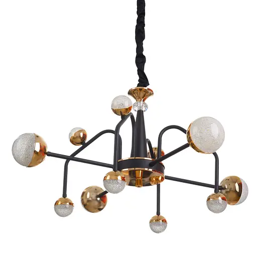 Люстра Brille молекула підвісна LED 48W WW+NW+CW BK+GD (BL-794S/12) - фото 2