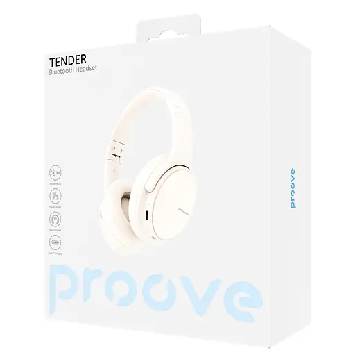 Бездротові навушники Proove Tender, Headset, ANC, AUX, BT5.0, 300mAh, 18h, beige UA UCRF - фото 5