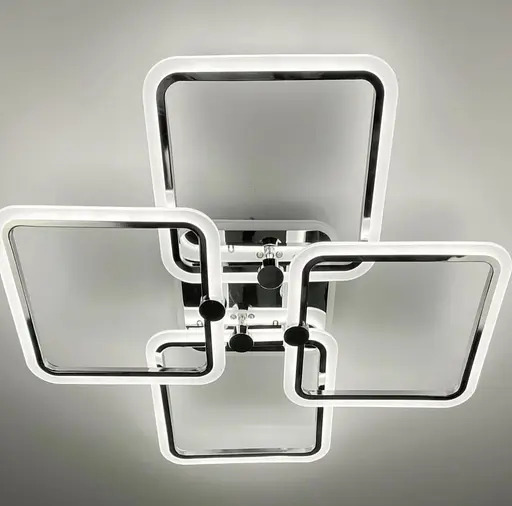 Светодиона люстра chrome на 4 рожка квадратной формы Line.F A 2503/4S CR - фото 1