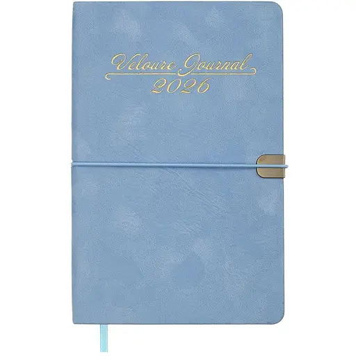 Щотижневик датований Buromax Velour 2026 A5 штучна шкіра блакитний (BM.2710-14)