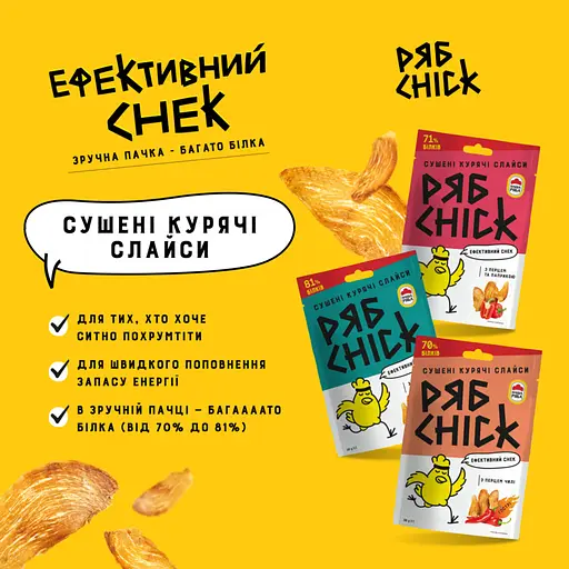 Слайси курячі РябChick сушені з перцем чилі 30 г (918432) - фото 2