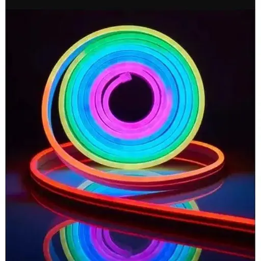 Лента неоновая силиконовая LED Neon с блоком питания 5M 12 Вт-220 Вт Разноцветна - фото 1