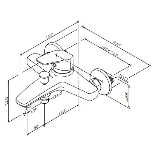 Смеситель для ванны AM.PM Gem F9010000 Хром - фото 2