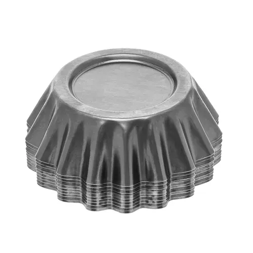 Формочки темные стальные для выпечки корзинок кексов и тарталеток Ø верх 8.5, низ 5, высота 3 см (набор из 10 штук) 88008 - фото 10