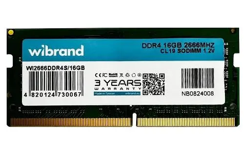 Пам'ять SO-DIMM, DDR4, 16Gb, 2666 MHz, Wibrand, 1.2V, CL19 (WI2666DDR4S/16GB) - фото 3