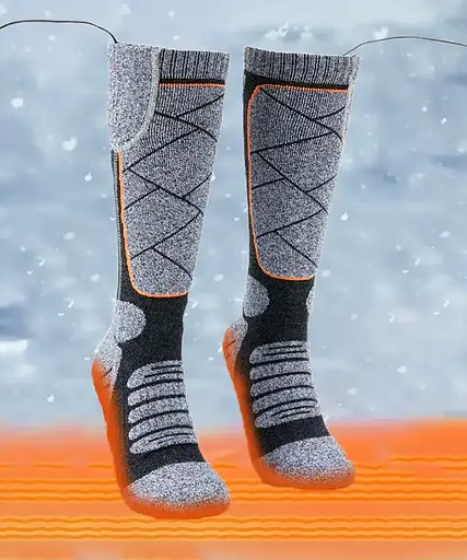 Шкарпетки з підігрівом ZBHSWZ02 без блоку живлення 38-44р. (Сірі з чорним) - фото 6