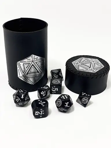 Настольная игра Планета Ігор Чаша для кубиков D20 (черная) (Dice cup D20 black) (pi-dc004) - фото 5