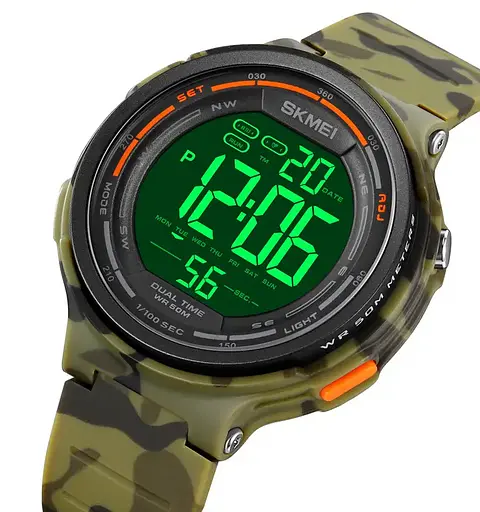 Чоловічий наручний годинник Skmei 1841 Зелений камуфляж - фото 4