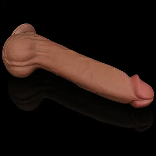 Фалоімітатор LoveToy Sliding-Skin Dual Layer Dong King Sized 36 см тілесний - фото 3