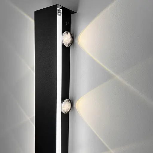 Бра Line F із ефектним світлом у чорному корпусі 60х6 см Арт. WB51/610 BK  - фото 4