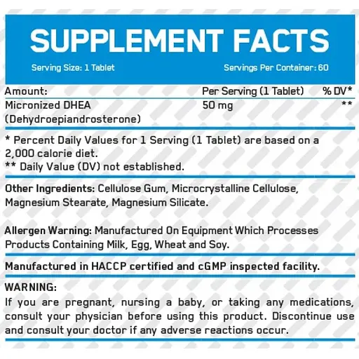 Стимулятор тестостерону Everbuild  Nutrition DHEA 50 мг 60 таблеток - фото 2