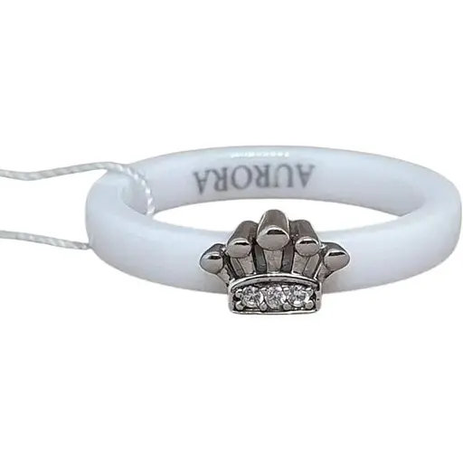 Серебряное кольцо Aurora с керамикой и фианитами. С1149Б 16,5