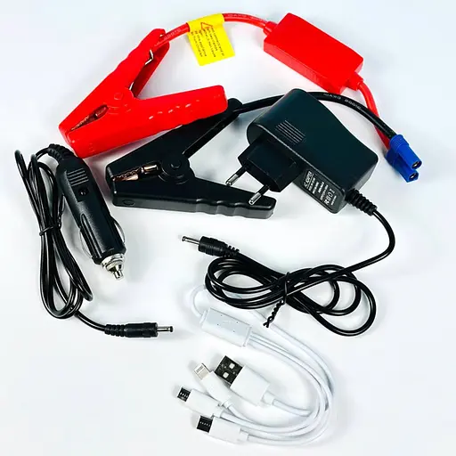 Пуско-зарядное устройство бустер Jump Starter QY33 99800mAh 4 USB Черно-красный - фото 8