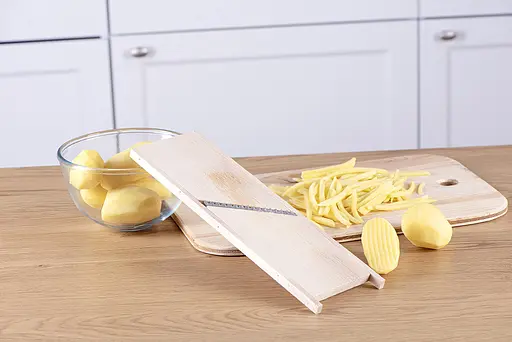 Шинковка деревянная для картошки фри 25.5х7 см, Kitchette Коричневый 83081 - фото 5