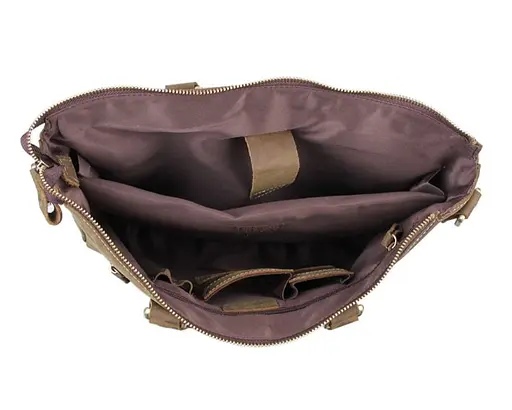 Мужская сумка из лошадиной винтажной кожи в коричневом цвете John McDee 38х7.5х30.5 см sum0028400 - фото 2