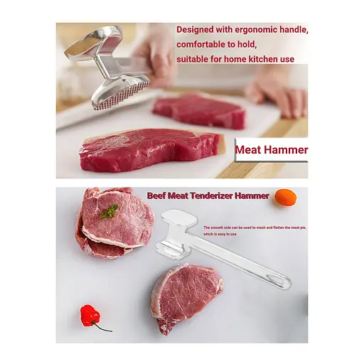 Тендерайзер молоток розм'якшувач розпушувач для м'яса алюмінієвий (довжина 25 см) 88222 - фото 5