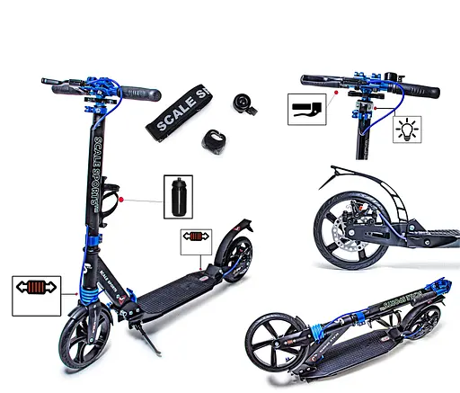 Самокат Scale Sports 86-100х47х13 см Синій 000283544 - фото 3