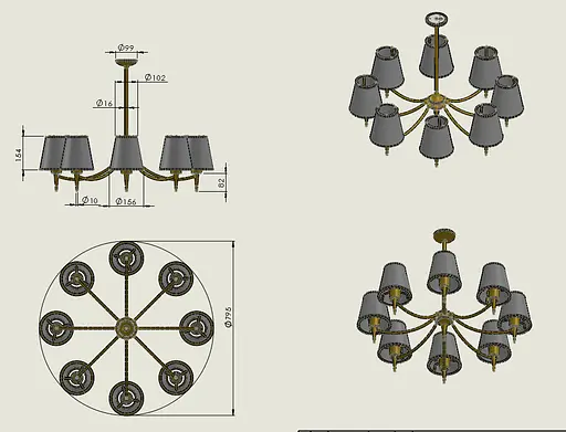 Люстра Lucienne, PikArt ст. 24542 Черный - фото 2