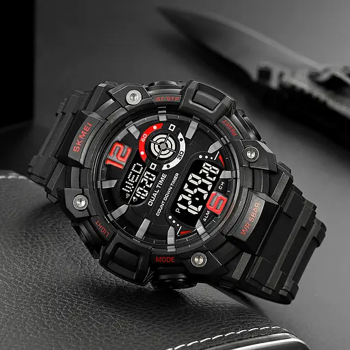 Наручний годинник чоловічий 2018RDBK Red-Black Skmei acs0030389 - фото 4