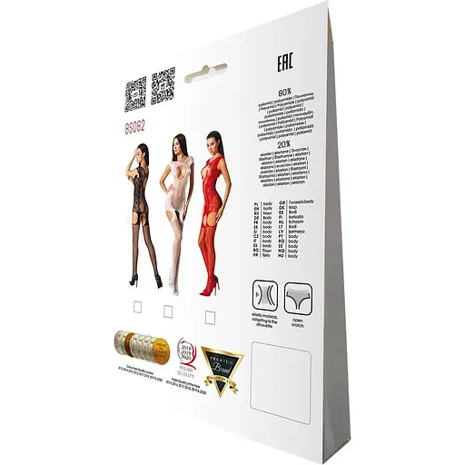 Ажурний бодістокінг з панчохами Passion BS082 Black - фото 10