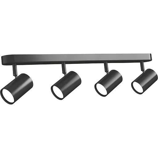 Світильник Videx під лампу 4xGU10 накладний поворотний чорний (VL-SPF05B-WPB)