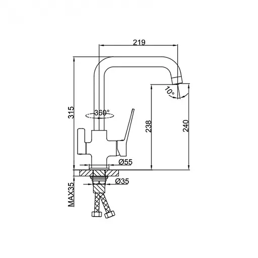 Змішувач для кухні Frap F4362 - фото 2