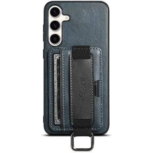 Шкіряний чохол Epik Wallet case and straps для Samsung Galaxy S24 Синій / Blue