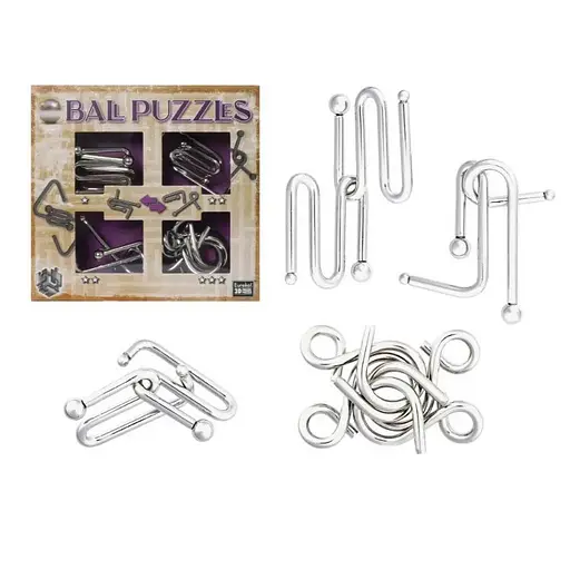 Набір металевих головоломок Ball Puzzless Eureka 3D Puzzle 473204, 4 штуки - фото 1