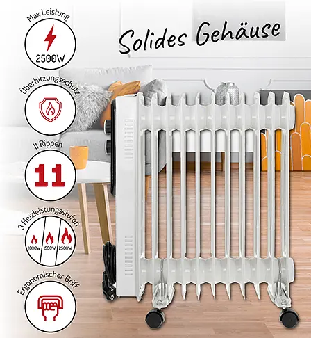 Масляний обігрівач Adler AD 7817 (11 ребер) - фото 8