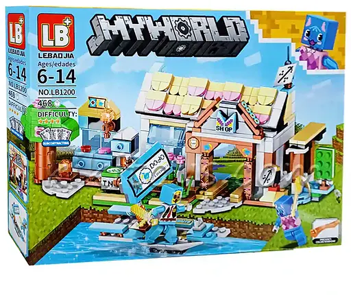Конструктор дитячий Minecraft Поселення, LB1200, 486 деталей, 42x31 см