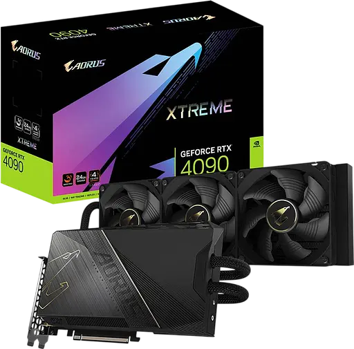 Видеокарта GeForce RTX 4090 24GB Gigabyte Aorus Xtreme WaterForce (GV-N4090AORUSX W-24GD) Б/У - фото 1
