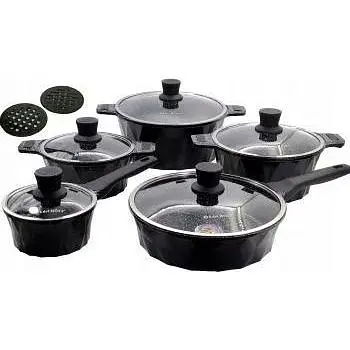 Набір каструль з кришками та сковородою EdelHoff EH-7965, 11 предметів - фото 1