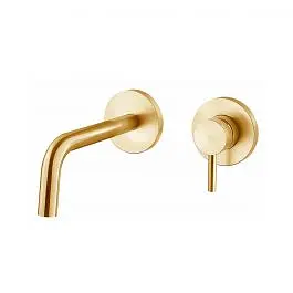 Смеситель для раковины настенный Paffoni Light излив 248 мм honey gold brushed LIG106HGSP70, Золотой - фото 1