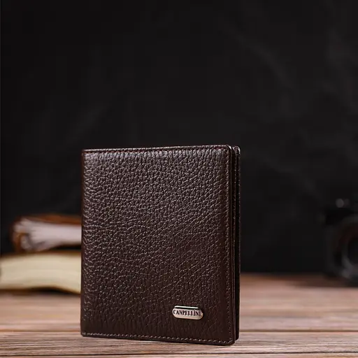 Мужской кожаный кошелек Canpellini 9.5х10.2х1 см acs0025716 - фото 6