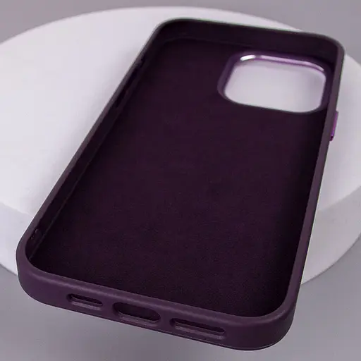 Шкіряний чохол Epik Bonbon Leather Metal Style with MagSafe для Apple iPhone 14, 6.1 Фіолетовий/Dark Purple - фото 5