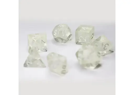 Набір кубиків Transparent 7 Dice Set - Colorless , 7 шт. (g7dtran11) - фото 4