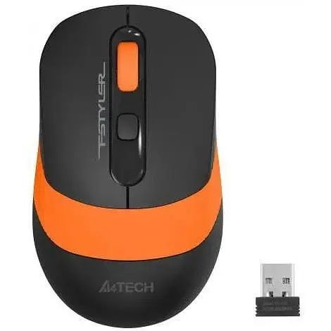 Миша A4Tech Fstyler FG10S 2000dpi чорний+помаранчевий USB Wireless безшумна - фото 1