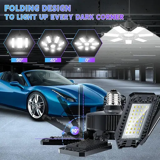 Светодиодный гаражный светильник YIQIBRO 200W 20000LM 6500K 1 шт. - фото 3