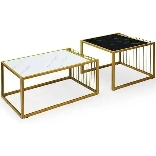 Комплект журнальних столів Costway Scorpion з штучного мармуру
