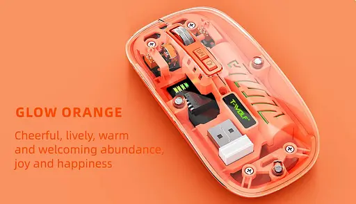 Компьютерная мышь T-WOLF X11 бездротова, безшумна з акумулятором 2,4G+Bluetooth Orange - фото 2