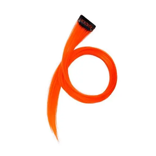 Цветная прядь волос на заколках 60 см Рыжий K866-11