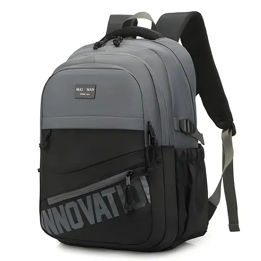 Універсальний міський рюкзак Innovation з ортопедичною спинкою сірий 30 х 49 х 22 см (5902) - фото 2