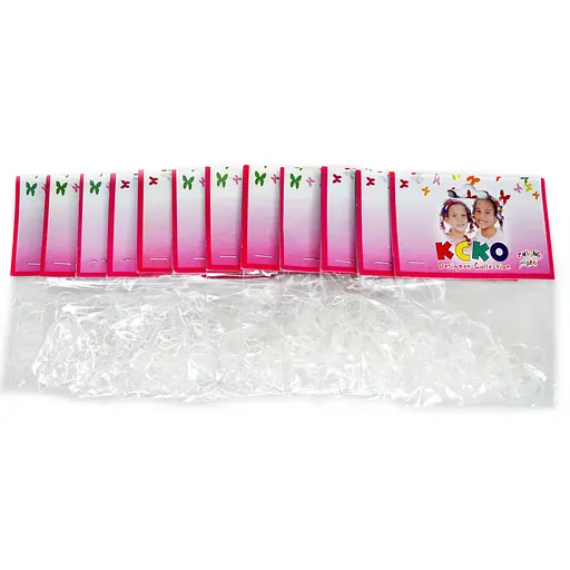 Силіконові резинки для волосся Міні прозорі La-beauty 0308-735-2, 12 упаковок - фото 1