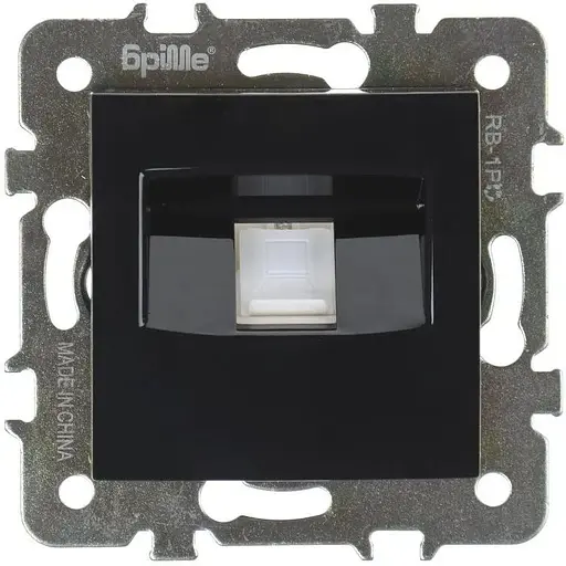 Розетка комп'ютерна Brille чорна RB-1PC (42-023)