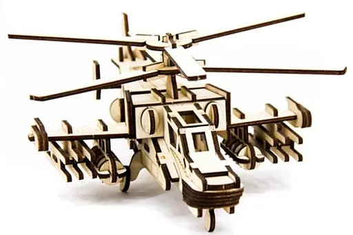 Дерев'яний конструктор Гелікоптер Хокум 88 деталей - фото 4