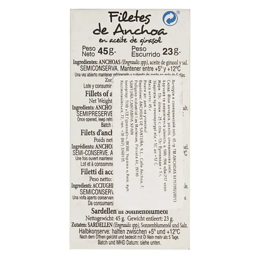 Анчоуси в соняшниковій олії A comer del mar 45 г - фото 2